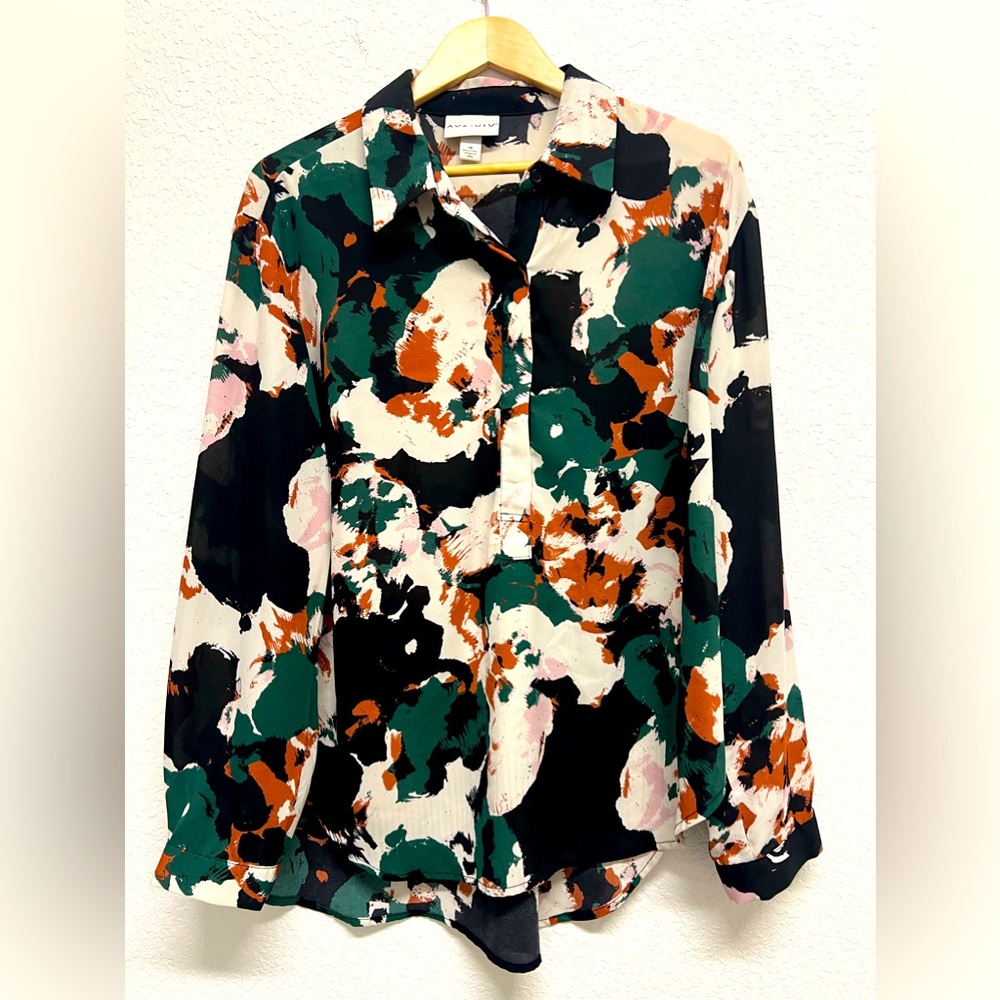 *Ava and Viv Women’s Georgette Plus Pull Over Pullover blouse Size 1X 1XL